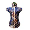 Unique Chinese Ethnic Craft Wine Bottle Cover Clothes Vintage Flower Silk Brocade Dust Bag Bottle Decor Bags Packaging Pouch 2pcs/lot