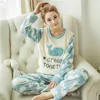 Wholesale- Flannel Pigiama Donna Pyjamas Women Pajamas For Women Winter Women Pajama Sets Pijama Sleepwear Feminino Pijama Mujer