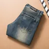 Whole-2016 moda slim skinny slim fit zip cotone nero mens jeans Distressed Denim cotone di alta qualità pantaloni maschili271I
