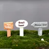 Hot Resin Sign Board Bonsai Figurines Micro Landscape Crafts Signboard Miniatyrer Fairy Garden Moss Terrarium Inredning