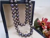 New Fine Pearls Necklaces Jewelry Charming 9-10mm natural tahitian black pearl necklace 20 inch212c