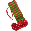 Calzini da elfo natalizio Regali di caramelle Borsa Tote Dolce riempitivo per calze Decorazioni per l'albero di Natale La copertura della bottiglia di vino decora le forniture festive