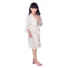 2017 Summer Girls Solid Rayon Silk Robe Sleepwear Lingerie Nightdress Pyjamas Satin Kimono Robe PJS Robe de peignoir 6pcs / Lot # 4027