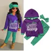 Sirena Felpe con cappuccio per bambini Abiti a maniche lunghe Pantaloni Fascia per capelli 3 pezzi Set di abbigliamento per bambini in cotone Vestiti per ragazza DHT241