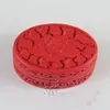 Venta al por mayor barato 8 estilo chino antiguo Cinnabar lacado tallado talla caja redonda