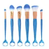 3D Colorful Mermaid Makeup Brushes 6 PCS Makeup Brushes Tech Professional Beauty Cosmetics Mermaid Tail Makeup Brushes Sets DHL free