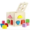 Kid Bloco De Madeira Brinquedos Clássico Multi Forma Cubo Cor Aprenda Presente juguetes brinquedos caixa Multifuncional