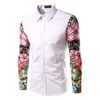 Mäns Casual Shirts Partihandel - Män Klänningskjorta Hawaii Fashion Turn Down Collar Social Slim Man Brand Clothing Camisa Masculina Chemise Homme