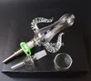 NC Kits med Domeless Quartz Nail 14mm NC Olje Riggar Glas Bongs Vatten Rökning Rör