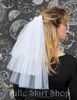 Elbow Length Three layer white Ivory Wedding Veil cut Edge Bridal Veil Champagne with comb