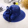 Nyaste Mesh Kentucky Derby Church Hat för kvinnor Organza Hat Wide Brim Flat Caps 9 Färger Gratis frakt