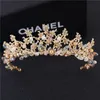 Vintage Barock Braut Tiaras Zubehör Gold/Silber Ball Kopfbedeckung Atemberaubende transparente Kristalle Hochzeit Tiaras und Kronen H81