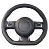 Case voor Audi TT Steering Wheel Covers Lederen DIY Handsteeksturing Covers Black Leather Car Styling