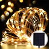 solar power Christmas lights 8 Colors 10m 100 LED Copper Wire String Light Starry