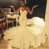 Prosta Design White Mermaid Suknie Ślubne 2017 Summer Sweetheart Court Train Beach Suknie Bridal Custom Made Szyfonowe Tanie Vestidos
