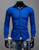 Men's Casual Shirts Wholesale- Brand Mens Formal Business Slim Long Sleeve Dresse Unique Turn-down Collar Men 10 Colors1