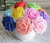 10 couleurs 8CM artificielle Rose fleurs mariage mariée Bouquet PE mousse bricolage décor à la maison Rose fleurs G1129