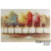 Modern Multicolor Leaves Tree Painting Hand Painted Landscape Abstract Oil Painting on Canvas Home Wall Art Decoration