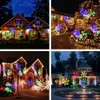 LED-effekter Julljus Spotlights Landscape Projector Snowflakes Santa Stars Gifts Pattern Lens Moving Light Show för Xmas