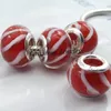 Murano Lampwork Cam Boncuk Avrupa Charm Boncuk Big Hole Boncuk Yılan Zincir Bilezik Için 100 adet / grup Toptan LB818