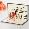 cartes de voeux cartes pop-up cartes de mariage carte d'anniversaire à la main Valentine Thanksgiving carte carte de voeux arbre d'amour avec enveloppe