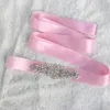 Cheap In stock Bridal Sashes Belts Crystal Girl Prom Dresses Women Belts Ivory White Blush Ribbon Black Pink Green Silver Ready to1217859