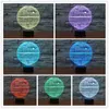 Decoration Christmas Light LED Night Light 3D Optical 7 Colors Changeable USB Touch Acrylic Panel Light for festive gift