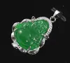 pas cher en gros 6 couleurs! pierre fine des yeux de jade vert / tigre bénissent Bouddha heureux / pendentif Guanyin