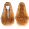 Mode féminine Sexy longs cheveux ondulés résistant à la chaleur perruques de cheveux synthétiques Cosplay fête brun clair naturel noir Peruca Peluca7075405