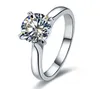 18k branco banhado a ouro 2ct corações nscd e flechas anel de diamante para mulheres 925 esterlina de prata jóias Solitarie anel PT950 carimbado