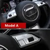 6PCS Przyciski kierownicy samochodu Cearów Chrome ABS Stylowe akcesoria wewnętrzne dla Audi Q3 Q5 A7 A3 A4 A5 A6 S3 S5 S6 S72893