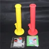 Silicone Bongs Water Pipe Oil Rigs hookah 14" Height 14.4MM Joint with glass downstem bowl silicon mats 5ml silico jars