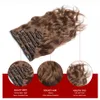 Extensão de cabelo virgem brasileira 16-30 "clipe em onda corporal de cabelo humano 8 # 70g / set extensões de cabelo