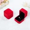 Schmuckschatullen 2017 neue Mode 10 Farben quadratisch Samt Schmuckschatulle rot Gadget-Box Halskette Ring Ohrringe Box J015