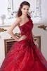 2017 Sexy One-Shoulder Flowers Ball Gown Quinceanera Dresses with Sequin Organza Plus Size Sweet 16 Dress Vestido Debutante Gowns BQ69