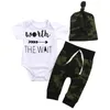 Newborn Baby Boy Clothes Set Short Sleeve Arrow Romper + Camouflage Long Pants + Hat 3PCS Boys Outfits Infant Clothes Kids Clothing Set Boy