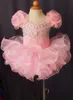 Neonate Glitz Pageant Cupcake Abiti per neonati Mini gonne corte con perline Abiti da spettacolo al ginocchio per bambine