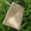 Lin Linen Jewelry Gift Pouch 8x10cm 9x12cm 10x15cm 13x18cm Pack med 50 Makeup Jute Gift Packaging Bags250B