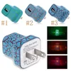 5 V LED Light USB Ładowarka ścienna Crack Style Glow Lighting Charger Travel Carger US Plug Adapter do iPhone Samsung Smart Telefon