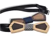 Splice Wood Bowtie 15 Stilar Handgjorda Vintage Traditionell Bowknot För Företag Färdig Produkt DIY Trä Bow Tie 12 * 5cm