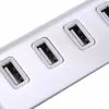 Бесплатная доставка 2 шт. / лот 4 порта алюминиевый USB 2.0 концентратор для разветвитель расширение настольный ПК ноутбук Adapte