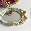 Mooie compacte spiegels retro gesneden prinses spiegel draagbare schoonheid cosmetische make -up schattig meisje hand