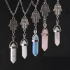 Created Hamsa Symbol Hand Opal Pendant Good Luck Protection Fatima Hand Necklace Women Choker Necklace Jewelry Collier Femme Choker Bijoux