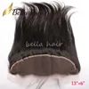 Fechamento frontal de renda transparente de 13 x 6 polegadas Brasileiro reto de orelha a orelha frontal com pacotes humanos pré-arrancados linha fina com cabelo de bebê Bella Hair