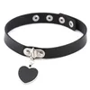 Gothic-Herz-Halsband mit Halsband, mehrfach verstellbar, Leder-Halsketten, Damen-Halsketten, Rock-Modeschmuck, Will und Sandy