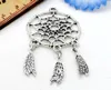 100 stks/partij Vintage Antiek Zilver Dreamcatcher Charms Dangle Hanger Fit Europese ketting Sieraden Maken diy