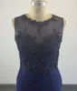 Real Sexy Sheath Party Dresses Sheer Crew Neck Ärmlös Se igenom Lace Appliqued Top Short Knee Length Prom Party Gowns Custom Made