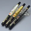 3 Renkler-JINHAO Yüksek kalite ile Ejderha heykel klasik Dolma kalem okul ofis malzemeleri yazma pürüzsüz Lüks mürekkep kalemler ve hediye kutusu