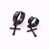 Korean Cross Hoop Earrings Dangling Studs 316L Stainless Steel Jewelry Single Ear Rings Cuff Earings for Men Women 10pcs Lot281i
