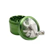 New Windmill Shape Deisgn 62mm Dia Dry Herb Fliter Tobacco Grinders Pollen Catcher Crusher Hand Shank Grinder wholesale